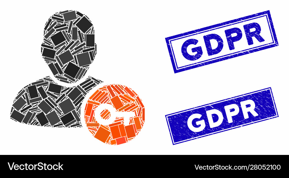 User access key mosaic and distress rectangle User access key mosaic and distress rectangle vector image