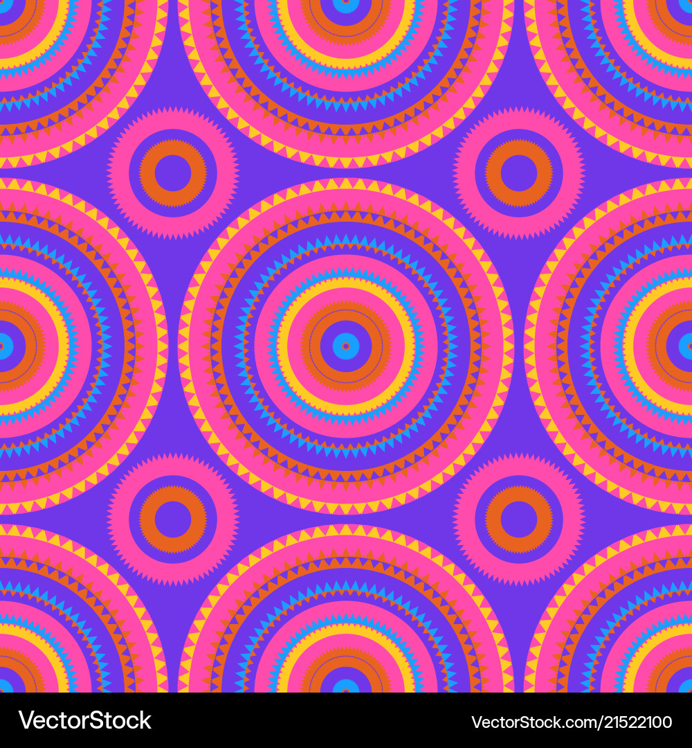 Vibrant circular large scale seamless pattern vector image