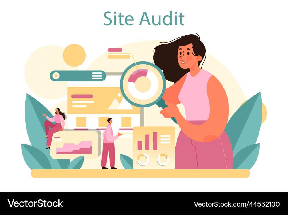 Website audit concept web page analysis Website audit concept web page analysis vector image