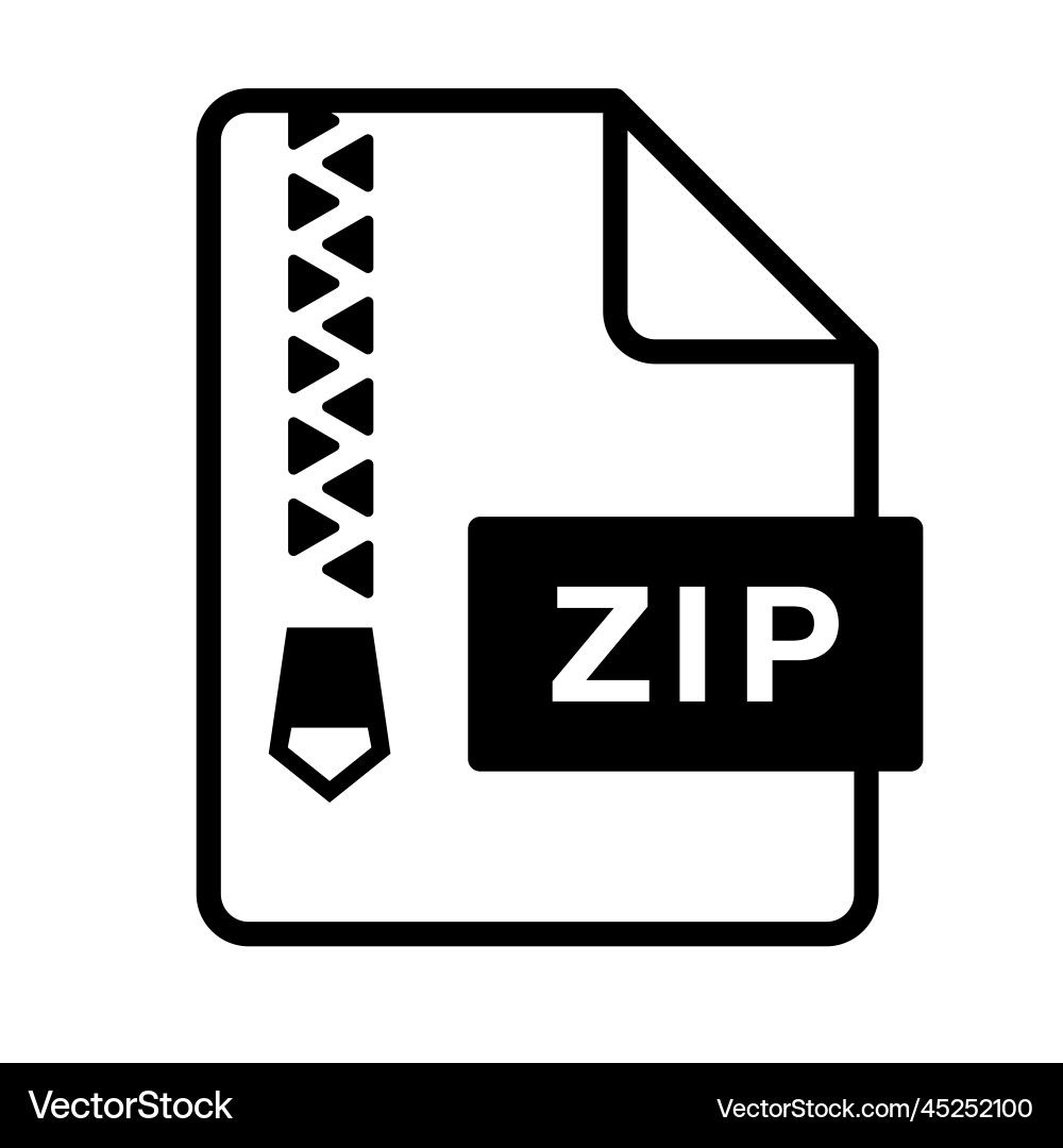 Zip file icon or archive Zip file icon or archive Vector Image