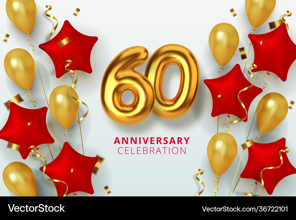 60 Jahrestag Feier Nummer in Form Stern 60 Jahrestag Feier Nummer in Form Stern vektorbild