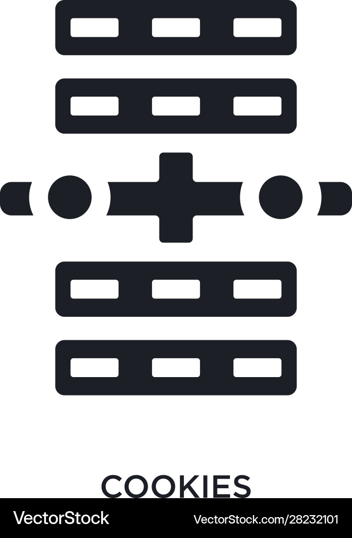 Black cookies isolated icon simple element from vector image