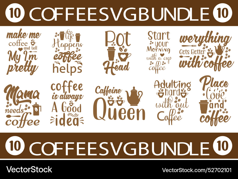 Coffee svg bundle Royalty Free Vector Image - VectorStock