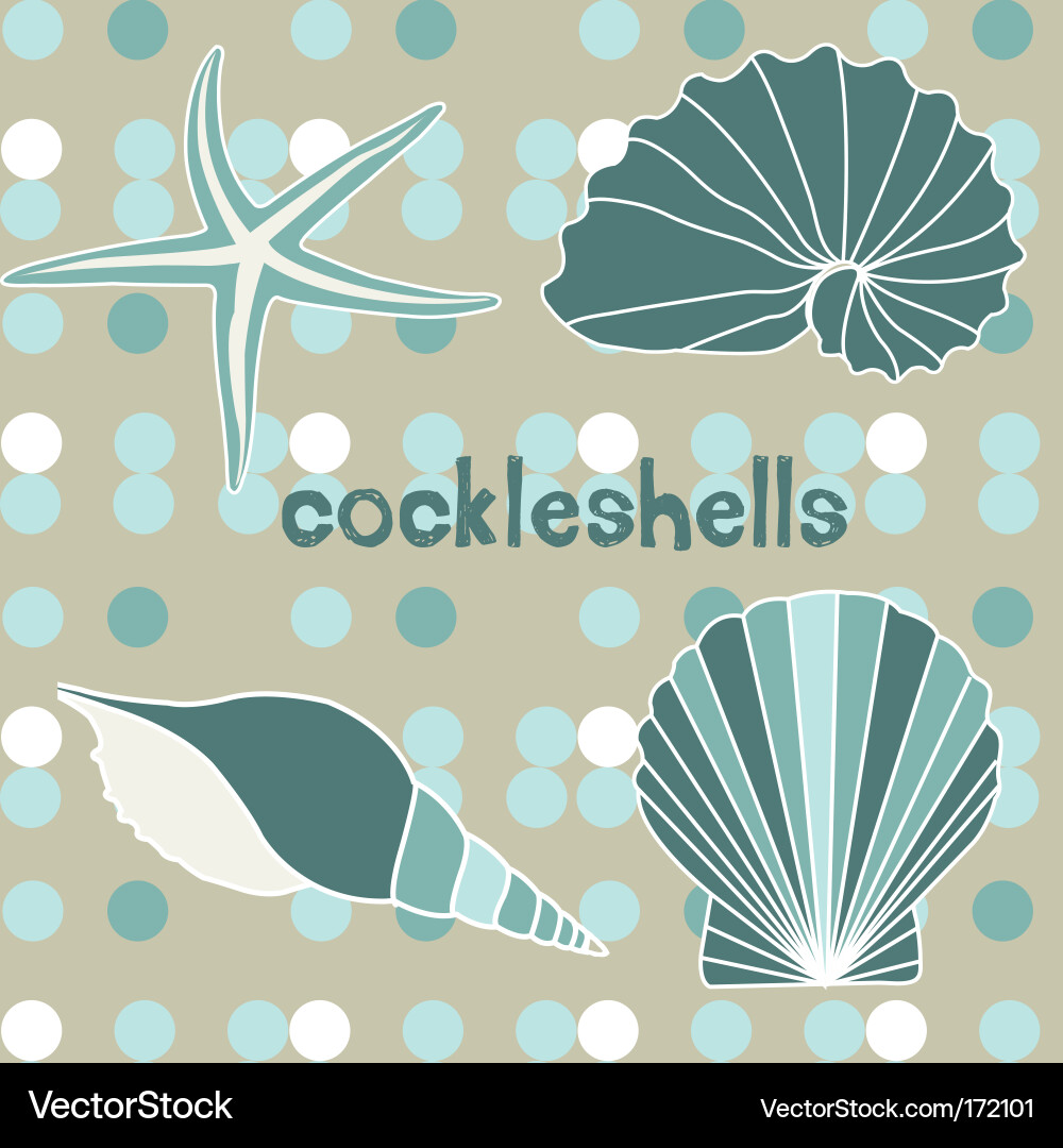 Colorful Shells and Seashells Pattern vector image