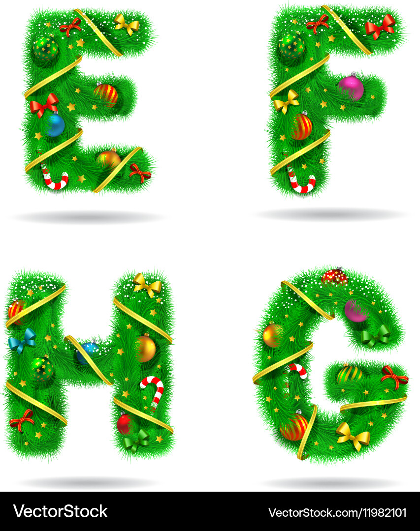 Fir tree font letters Vector Image