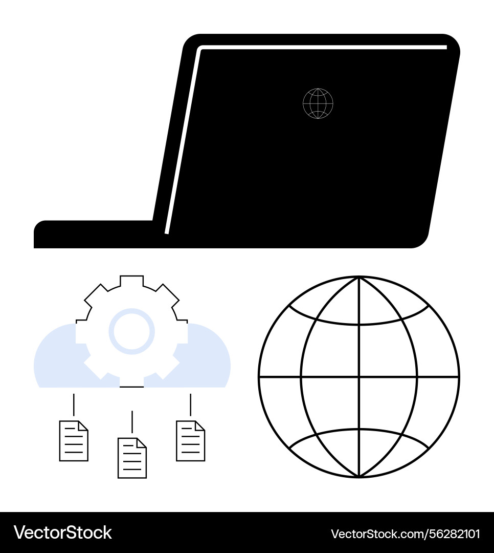 Global network and cloud data synchronization Global network and cloud data synchronization Vector Image