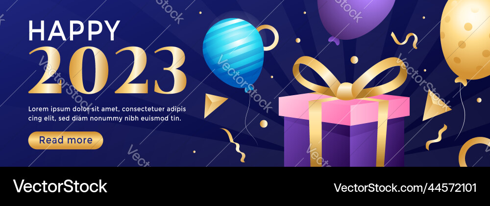 Happy new year 2023 banner template background Vector Image