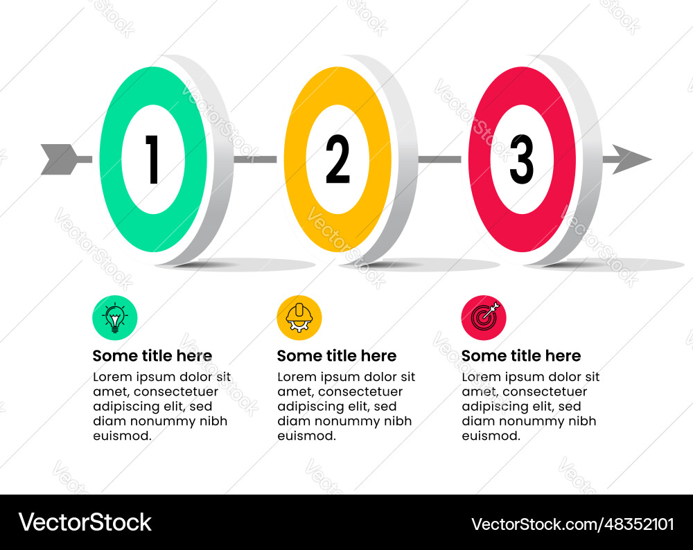 Infographic template 3 dartboard with numbers Infographic template 3 dartboard with numbers vector image