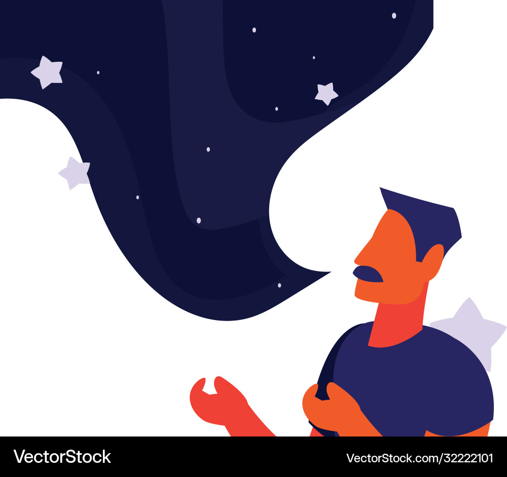 Man with messages and text balloons Man with messages and text balloons vector image