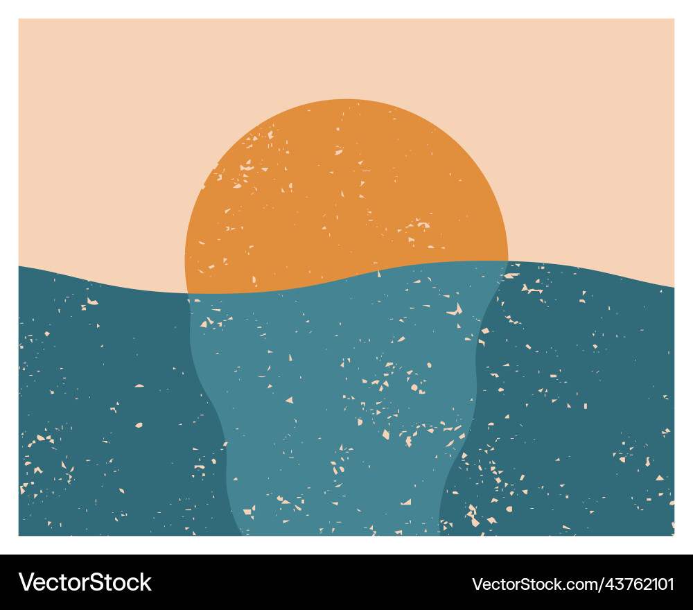 Modern abstract aesthetic background with sun Vector Image