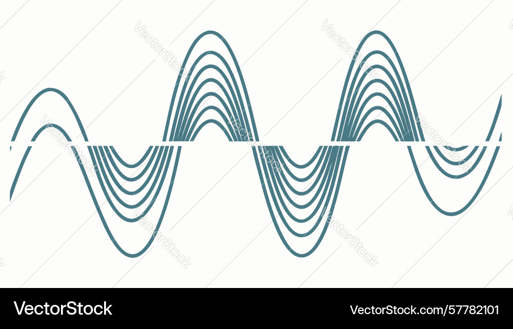 Multiple abstract wave patterns symbolizing flow vector image