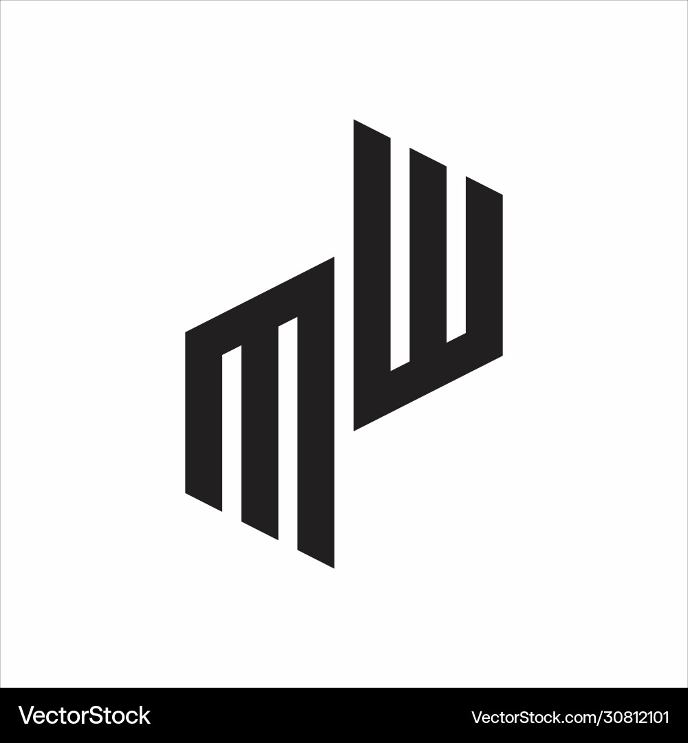 Mw initial letters logo monogram with up to down vector image