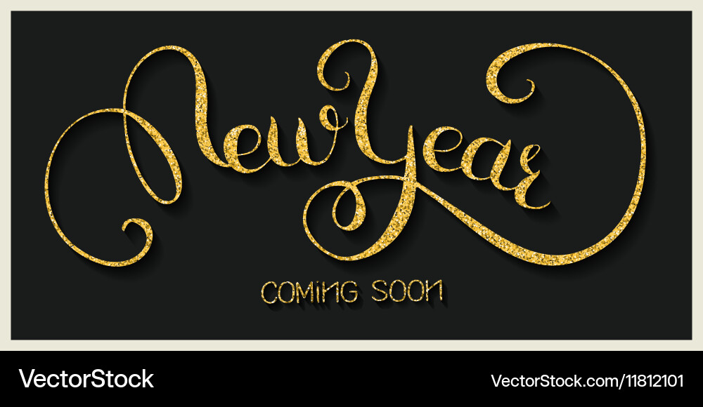 Newyear gold 01 Royalty Free Vector Image - VectorStock