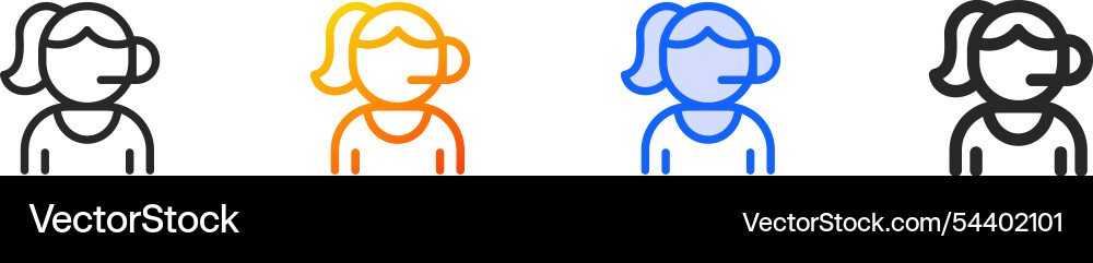 Operator iconthin linear gradient blue stroke Vector Image