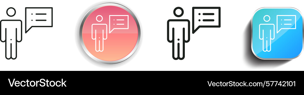 Profiling icon thin linear regular and button Profiling icon thin linear regular and button vector image