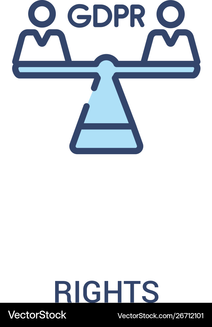 Rights concept 2 colored icon simple line element Rights concept 2 colored icon simple line element Vector Image
