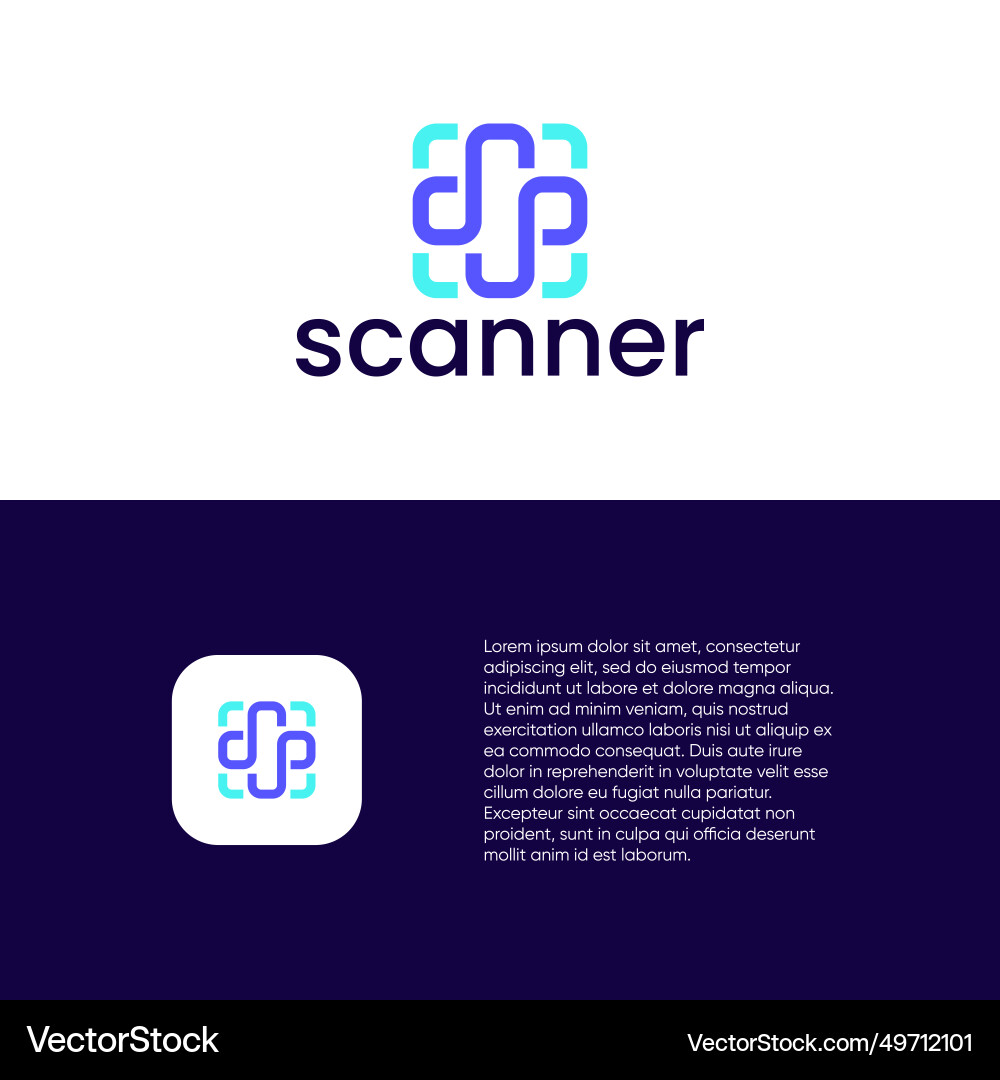 Scanner logo scanning bar code icon Vector Image