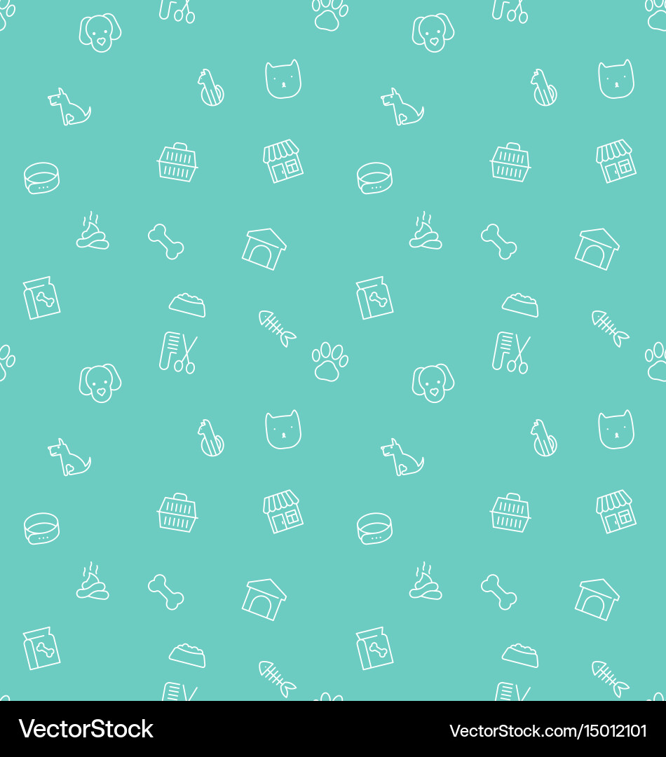 Seamless pattern and background thin line icons vector image