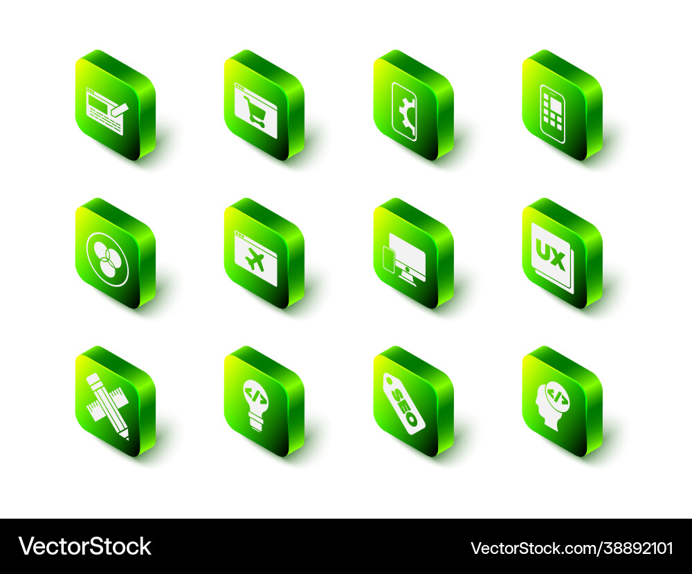 Set online shopping on screen web development Set online shopping on screen web development vector image
