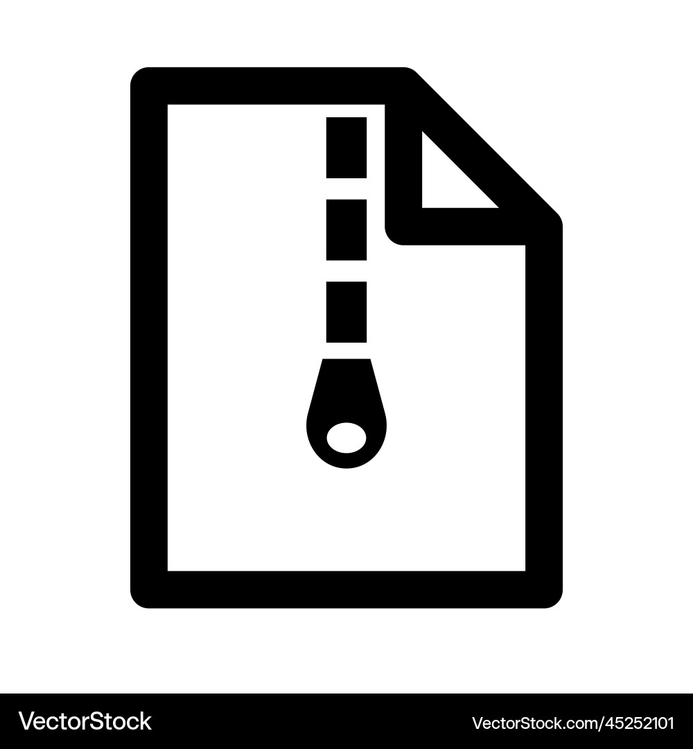 Simple zip file icon or compressed Vector Image