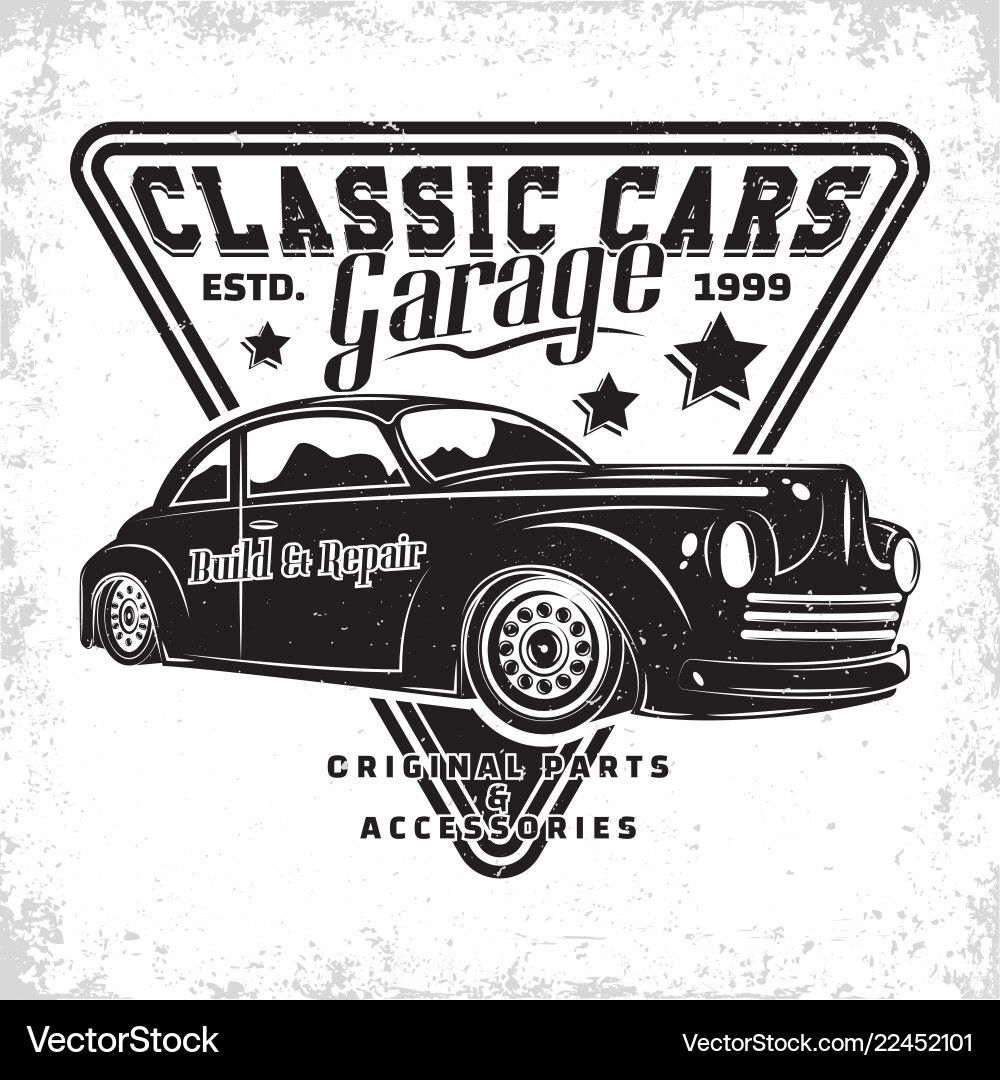 Vintage Hot Rod Emblem Vector Image