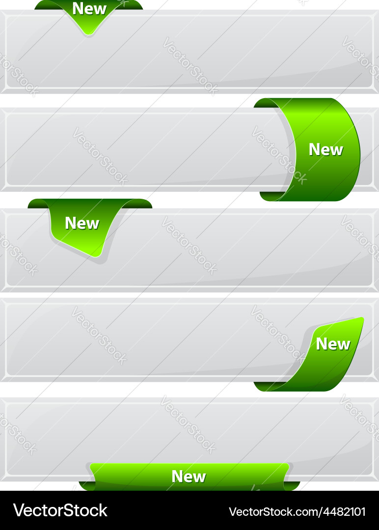 Web button with green ribbon vector image