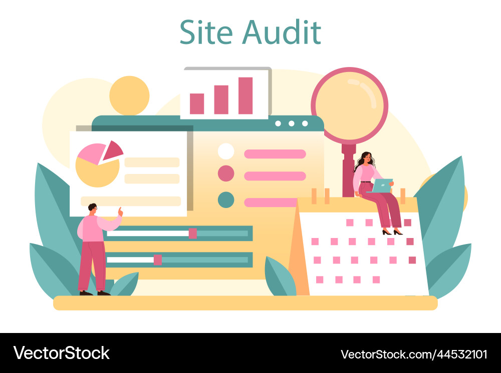 Website audit concept web page analysis Website audit concept web page analysis vector image