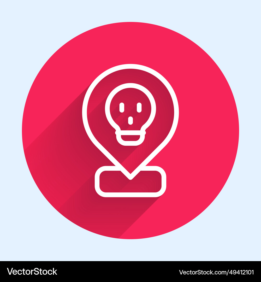 White line radioactive in location icon isolated White line radioactive in location icon isolated vector image