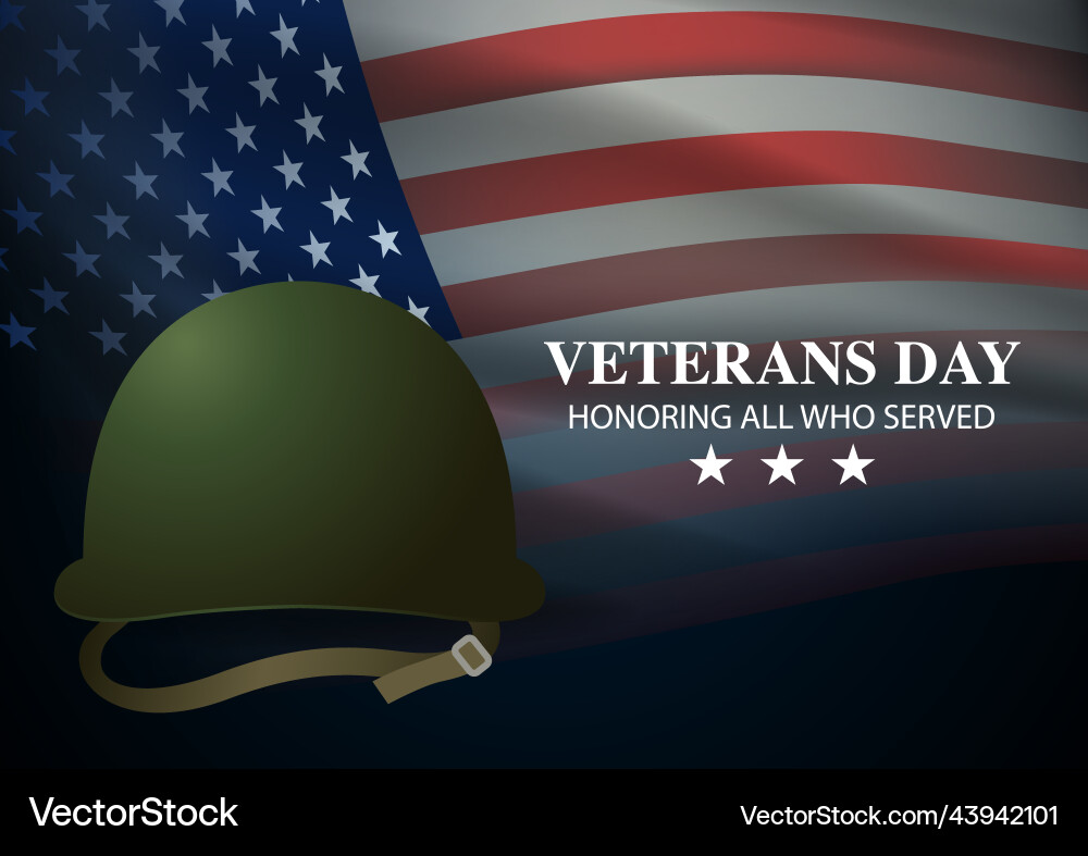 Ww2 american helmet on fluttering flag Ww2 american helmet on fluttering flag vector image