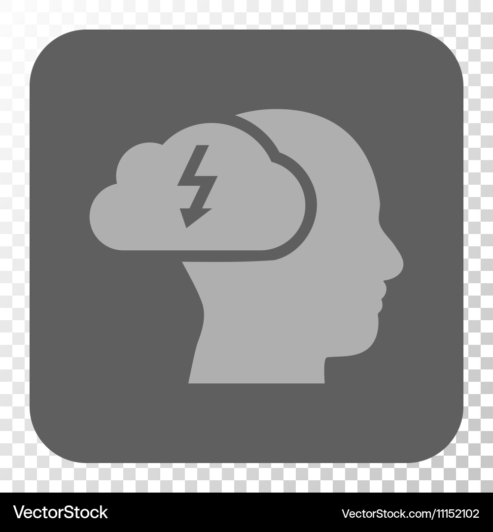 Brainstorming rounded square button vector image