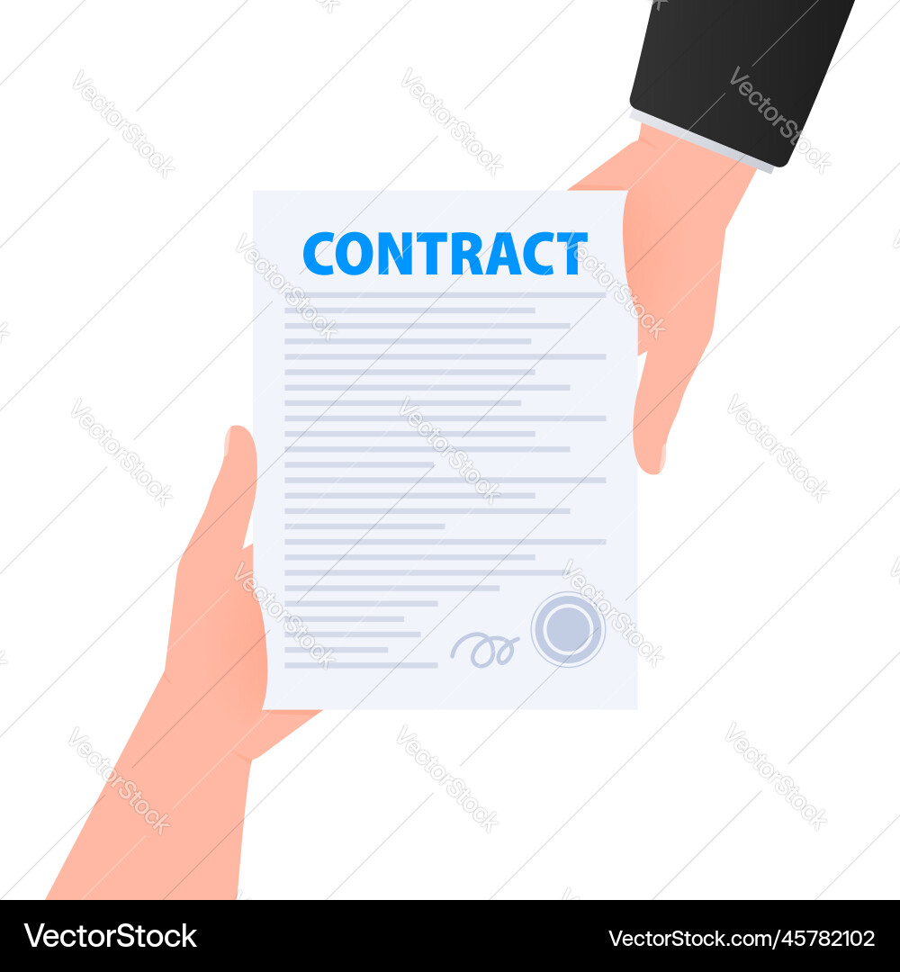 Contract document form sign Vector Image