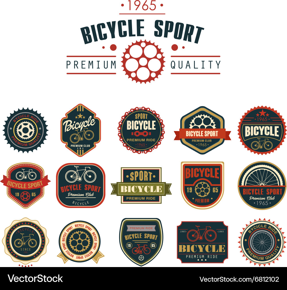 Cycling Badges & Labels Collection Vector Image