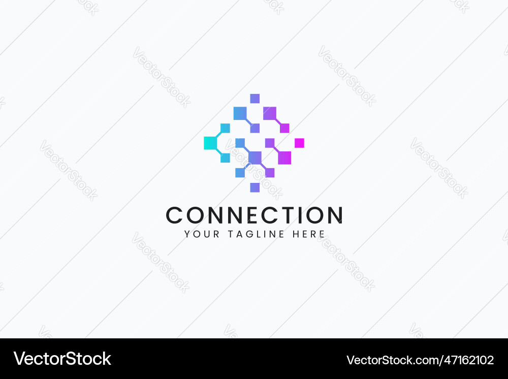 Data network information and communication logo Vector Image
