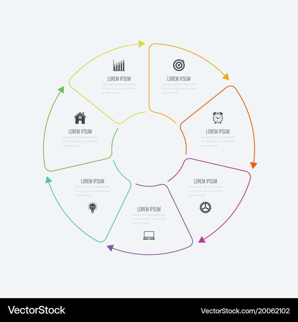 Dynamic Infographic Template with Circles Vector Image