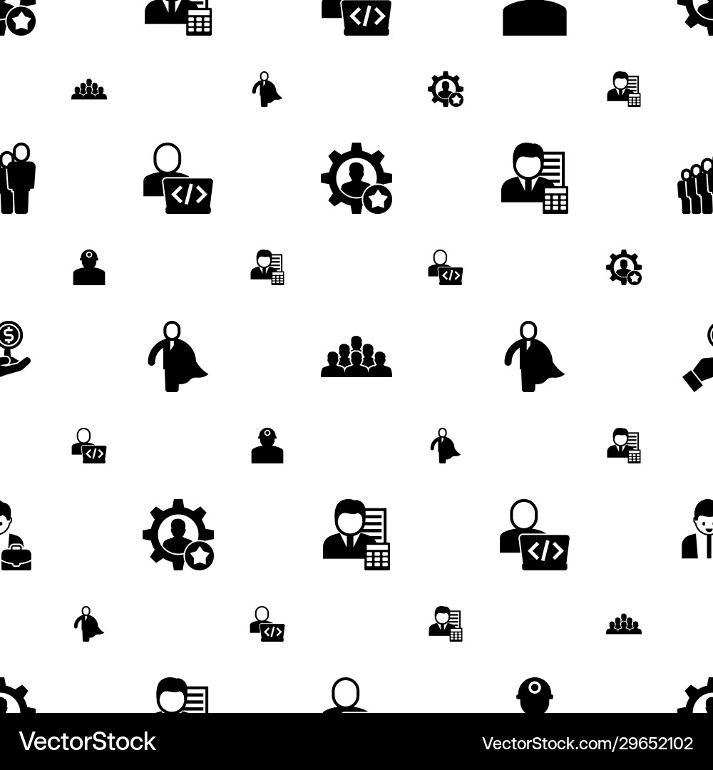 Employee icons pattern seamless included editable Employee icons pattern seamless included editable vector image
