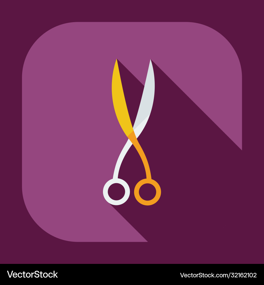 Flat modern design with shadow icons scissors vector image