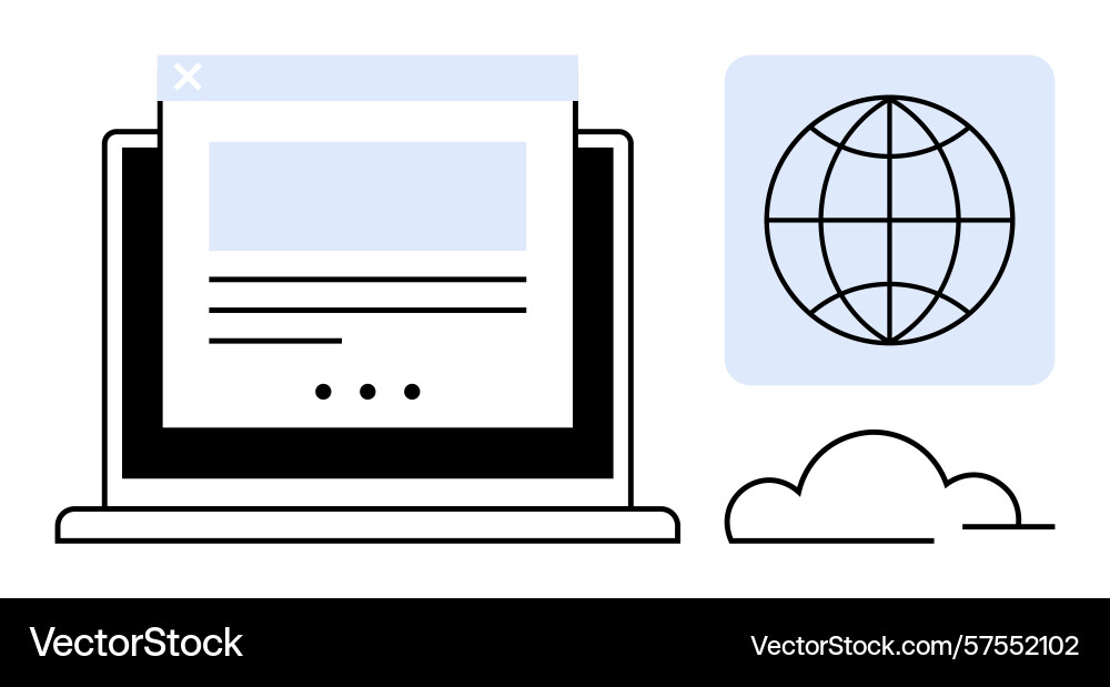 Global connectivity concept with internet browser Global connectivity concept with internet browser vector image