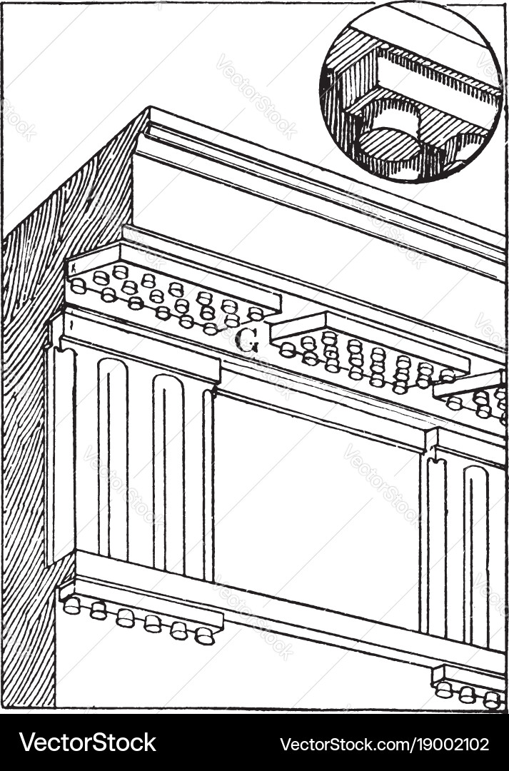 Gutta in doric architecture form of beneath vector image