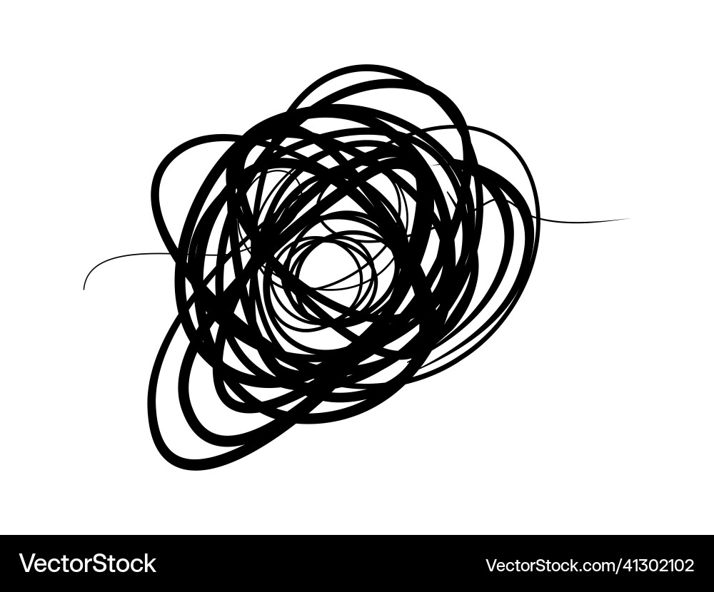 Hand drawn scribble sketch circle object tangled Hand drawn scribble sketch circle object tangled vector image