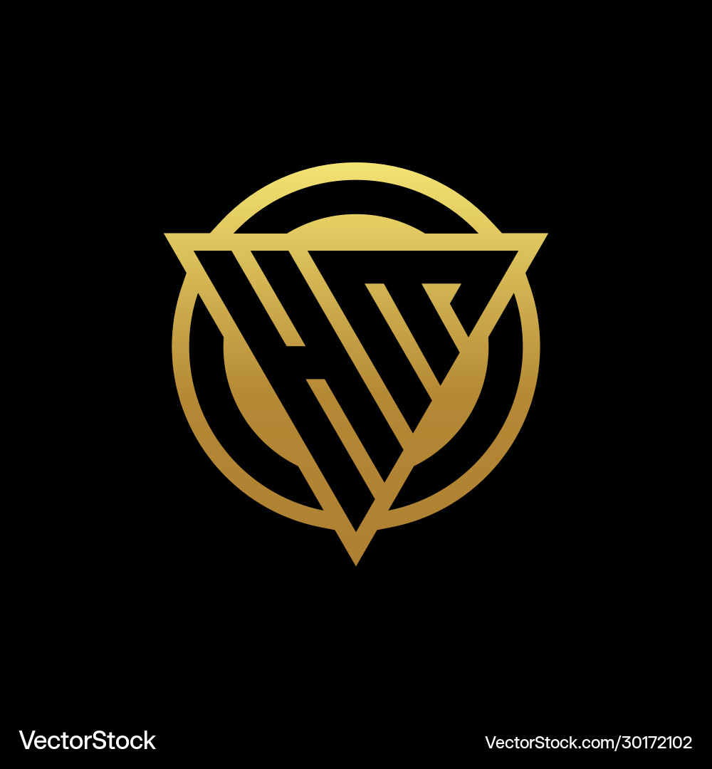 Hm logo monogram with triangle shape and circle Vector Image
