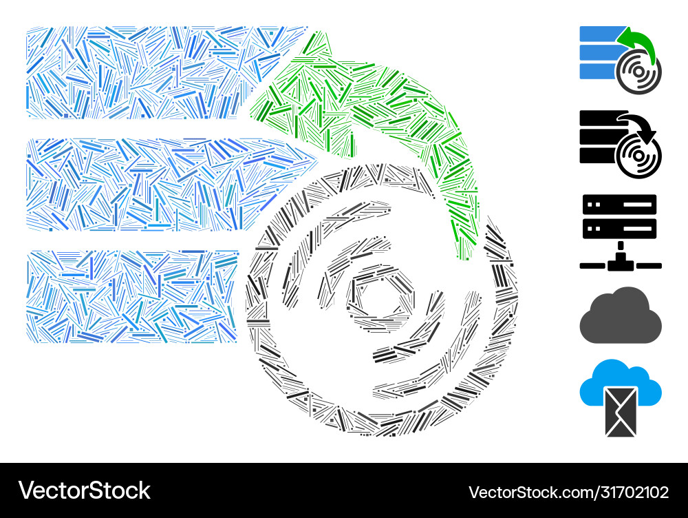 Line collage restore database icon Vector Image