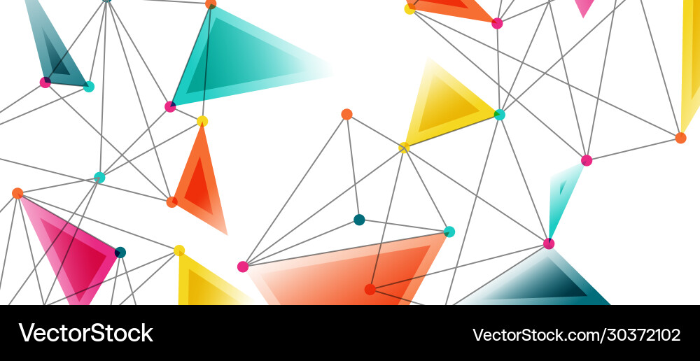 Line points connections triangular technology Vector Image