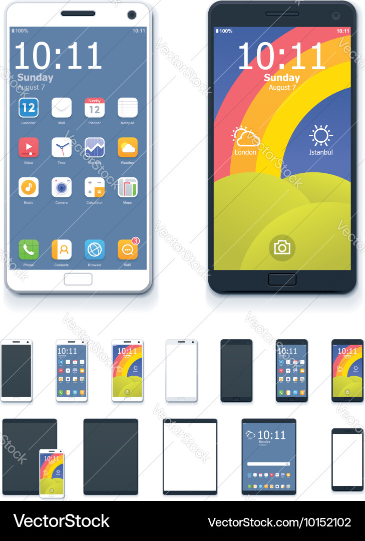 Modern Smartphone & Tablet Display Vector Image