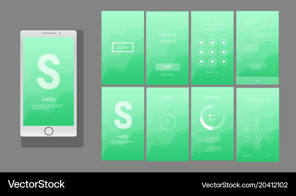 Modern ui gui screen design vector image