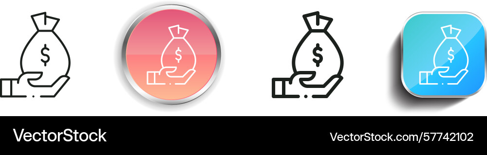 Profit icon thin linear regular and button style Profit icon thin linear regular and button style vector image