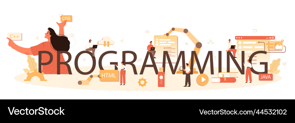 Programmierung typografischer Kopfbau Programmierung typografischer Kopfbau vektorbild