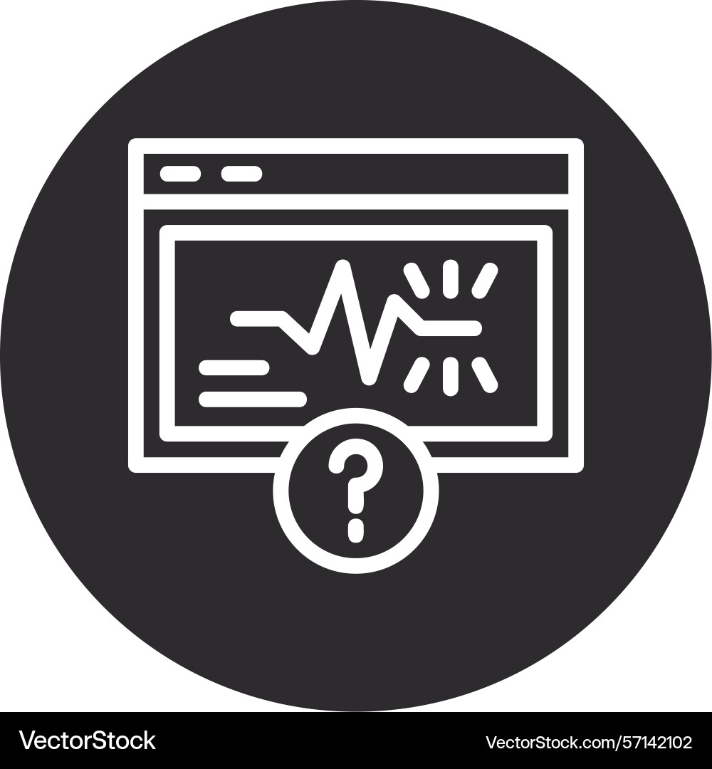 Quiz spark inverted circle black vector image