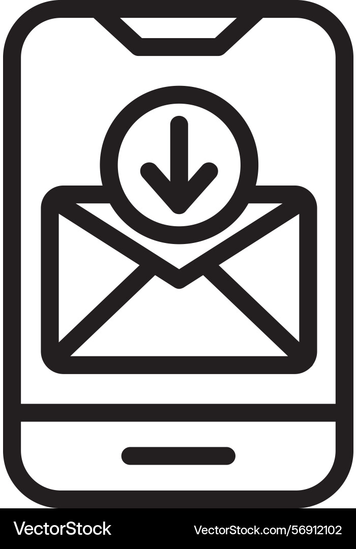 Receive linear style icon design vector image