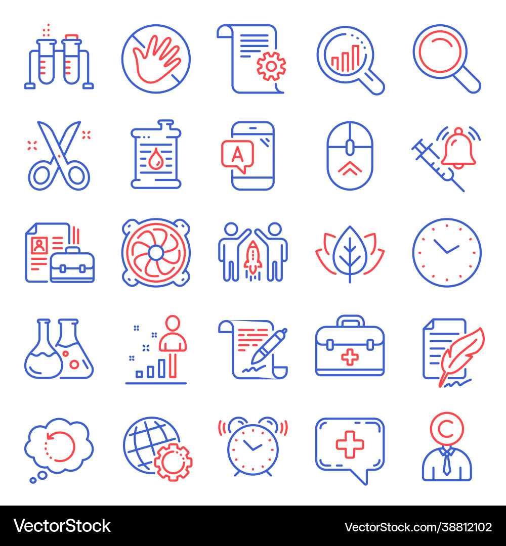 Science icons set included icon as time computer Science icons set included icon as time computer vector image