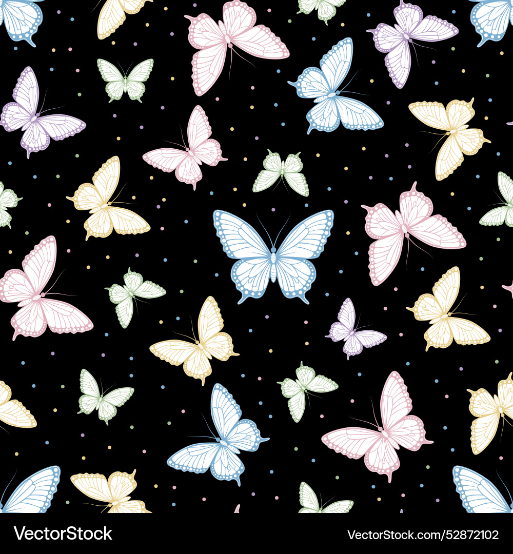 Seamless pattern with delicate butterflies Seamless pattern with delicate butterflies Vector Image